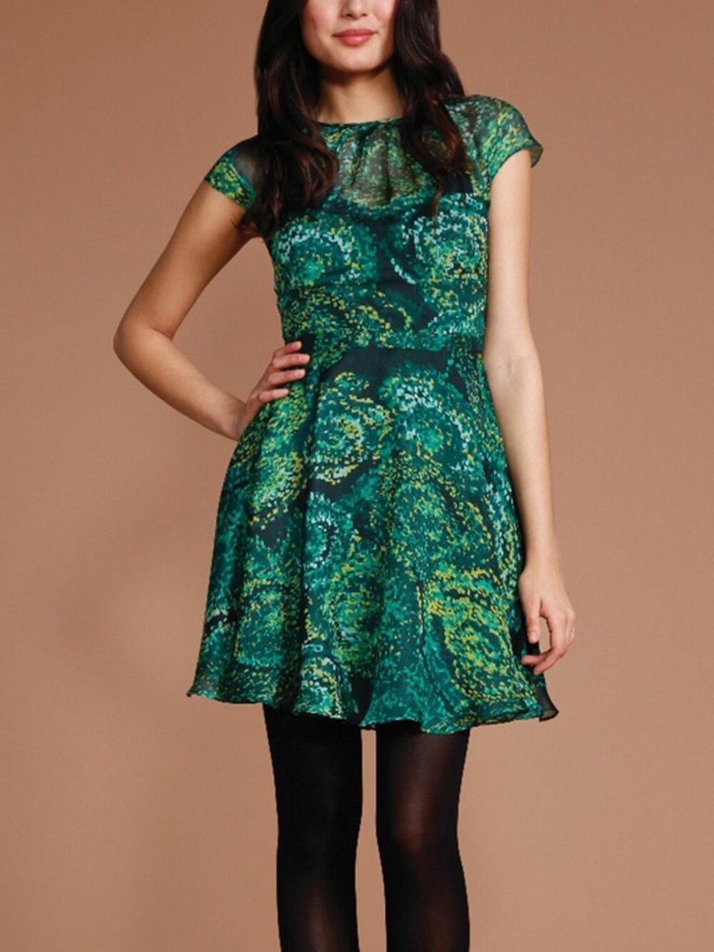 Shosanna Heidi Silk Flounce Dress in Northern Lights 6